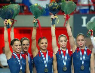 The happy Dutch team of Women's Artistic Gymnastics: Silver in Patras